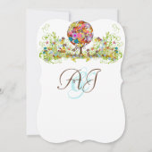 Cercle Forêt Magique d'Amour Mariage Invitations (Dos)