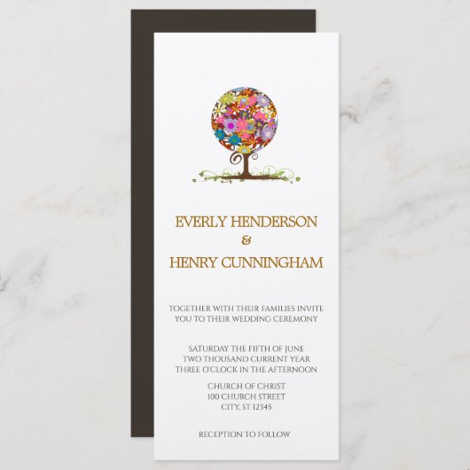 Cercle Forêt Magique d'Amour Mariage Invitations (Devant / Derrière)