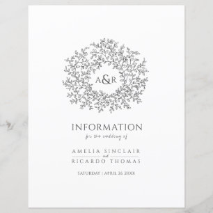 Cercle gris foncé feuille mariage informations d'i
