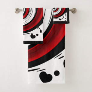 Cercle liquide torse moderne noir rouge blanc coul