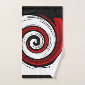 Cercle liquide torse moderne noir rouge blanc coul (Serviette à main)