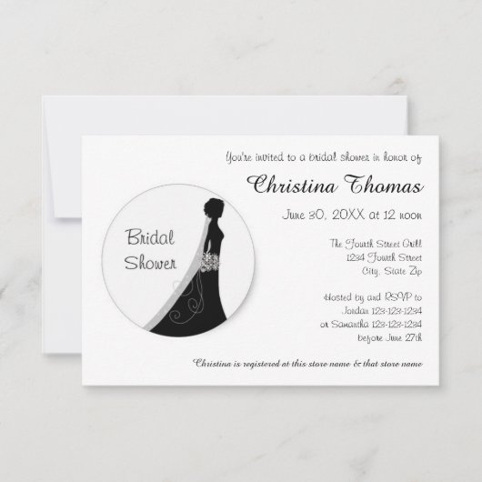 Cercle Mariée - Invitation de Remise de Cadeaux de (Devant)