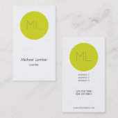 Cercle moderne de chaux de carte de visite de (Devant / Derrière)