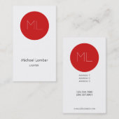 Cercle moderne de rouge de carte de visite de (Devant / Derrière)