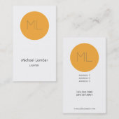 Cercle moderne d'orange de carte de visite de (Devant / Derrière)