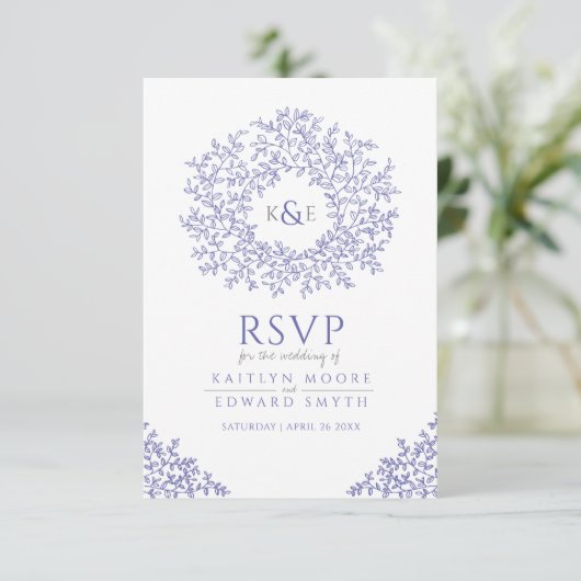 cercle monogramme feuille mariage RSVP (Debout devant)