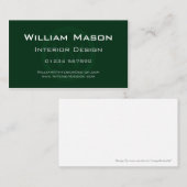 Cercle Monogramme Vert - Carte de visite professio (Devant / Derrière)