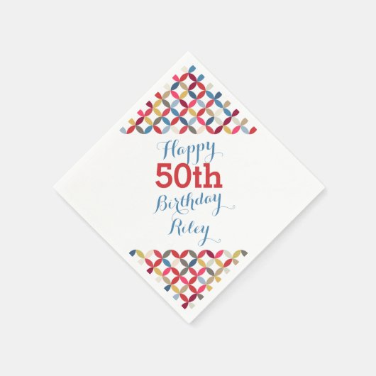 Cercle motif 50e anniversaire serviettes en papier (Coin)