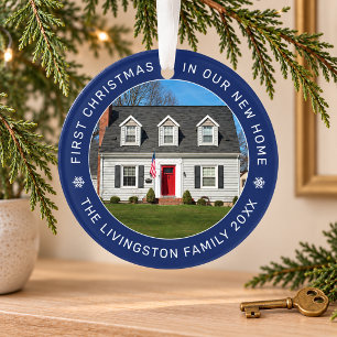 Cercle Navy Profond Premier Noël Nouvelle Maison
