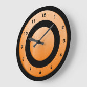 Cercle orange-noir - Horloge murale (Angle)