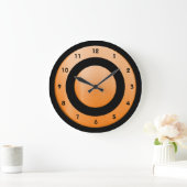 Cercle orange-noir - Horloge murale (Maison)