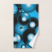 Cercle Orbital Abstrait Art Concentrique Bleu (Serviette à main)
