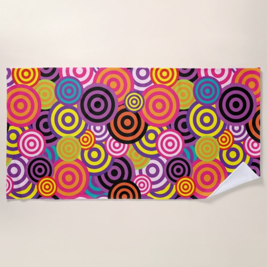 cercle psychédélique serviette de plage (Devant)