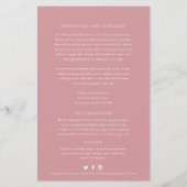 Cercle rose feuille des informations des invités m (Dos)