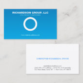 CERCLE SIMPLE sur Carte de visite BLUE GRADIENT (Devant / Derrière)