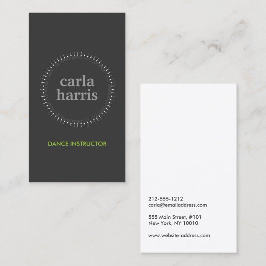 CERCLE SUBTLE sur le Carte de visite GRAY DK (Devant / Derrière)