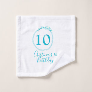Cercle turquoise. Parties scintillant ronde 10e an