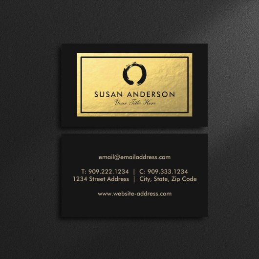 Cercle Zen - Carte de visite Faux Gold Foil