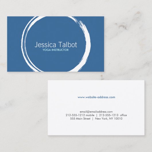 CERCLE ZEN en Carte de visite BLANC/BLEU II (Devant / Derrière)