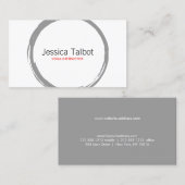 CERCLE ZEN en gris et Carte de visite blanc (Devant / Derrière)