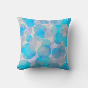 Cercles abstraits bleus motif lancer oreiller