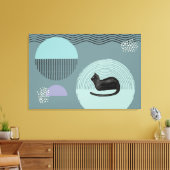 Cercles Abstraits Cat Repose Canevas Impression (Insitu(Salon))