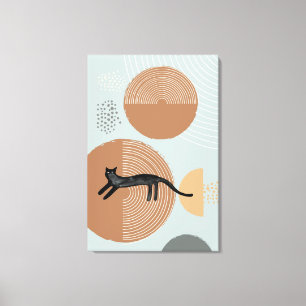 Cercles Abstraits Chat saut en toile verticale Imp