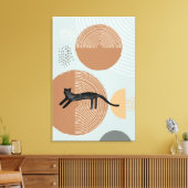 Cercles Abstraits Chat saut en toile verticale Imp (Insitu(Salon))
