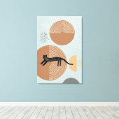 Cercles Abstraits Chat saut en toile verticale Imp (Insitu (Plancher de Bois))
