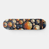 Cercles Abstraits cool Marine Orange Skateboard (Horz)