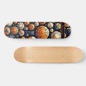 Cercles Abstraits cool Marine Orange Skateboard (Horz)