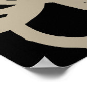 Cercles Abstraits Design Tan sur impression noire (Coin)