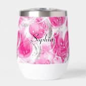 Cercles Abstraits en argent rose glam (Avant)