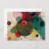 Cercles Abstraits Kandinsky dans une carte postale (Devant / Derrière)