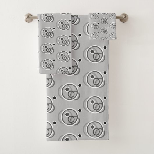 Cercles Abstraits Modernes sur Gris Argent Clair (En situation)