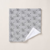 Cercles Abstraits Modernes sur Gris Argent Clair (Gant de toilette)