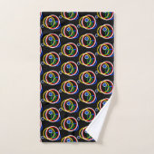 Cercles Abstraits Multicolores Modernes sur Fond N (Serviette à main)