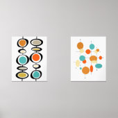 Cercles Abstraits Turquoise Orange milieu du siècl (Recto)