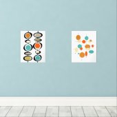 Cercles Abstraits Turquoise Orange milieu du siècl (Parquet)