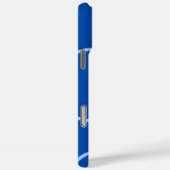 Cercles amusants et boucle sur Blue iPhone / coque (Verso / Droite)