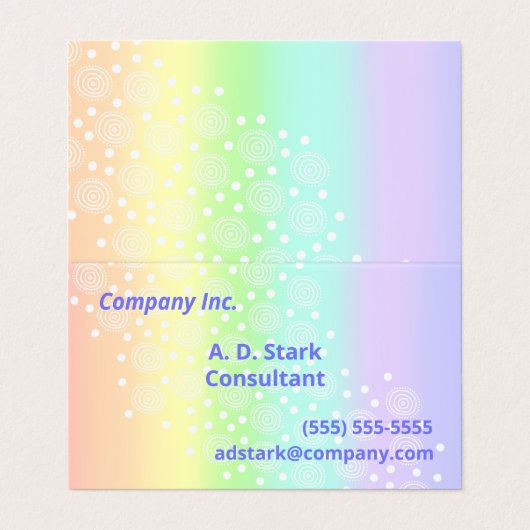 Cercles arc-en-ciel en cercles Carte de visite pli (Extérieur déplié)