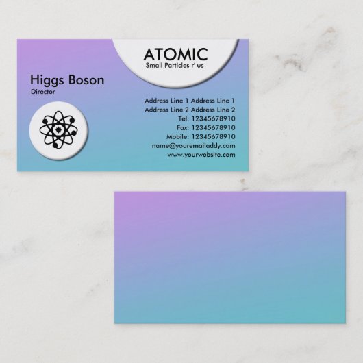 Cercles atomiques - Carte de visite de dégradation (Devant / Derrière)