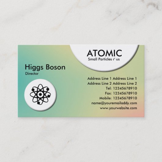 Cercles atomiques - Carte de visite de dégradation (Devant)