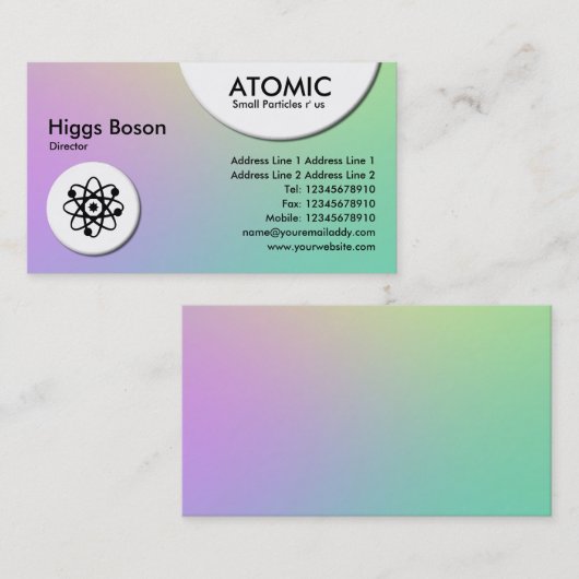 Cercles atomiques - Carte de visite de dégradation (Devant / Derrière)