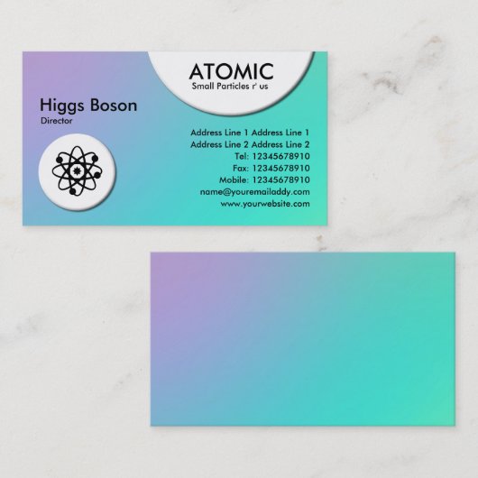 Cercles atomiques - Carte de visite de dégradation (Devant / Derrière)