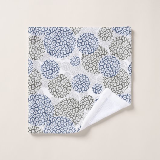 Cercles avec imprimé léopard gris et bleu (Gant de toilette)