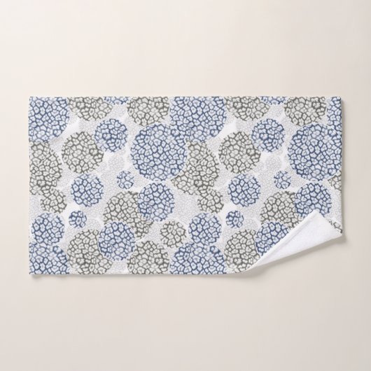 Cercles avec imprimé léopard gris et bleu (Serviette à main)