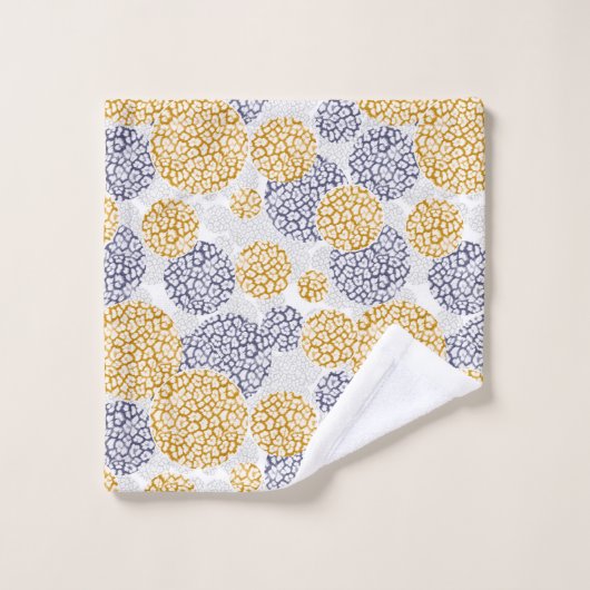 Cercles avec imprimé léopard jaune et bleu (Gant de toilette)