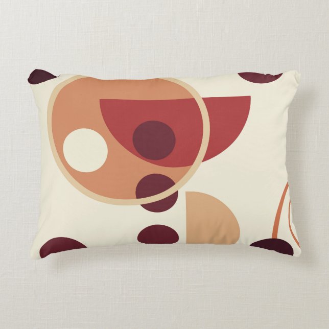 Cercles beige beige brun jaune Abstrait Coussin ac (Devant)