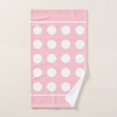 Cercles blancs élégants sur rose clair avec maman  (Serviette à main)